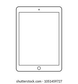 Umrissen Tablet schwarze Linien Vektorillustration Symbol. Tablet Classic Computer Umriss Symbol Vektorillustration eps10. Umrisse der Tablettenvorderseite.