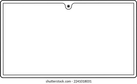 outline tablet computer frame.tablet computer mockup