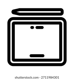 Icono de la tableta del esquema para el dispositivo móvil, la pantalla táctil, y la pantalla portátil.