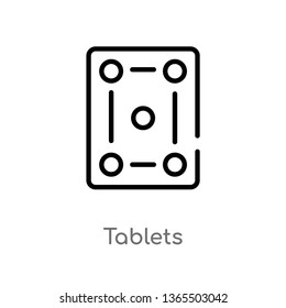 outline tablets vector icon. isolated black simple line element illustration from medical concept. editable vector stroke tablets icon on white background