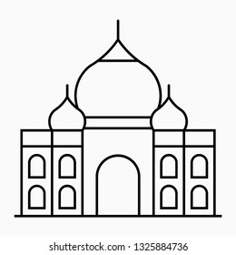 Outline Taj mahal pixel perfect vector icon