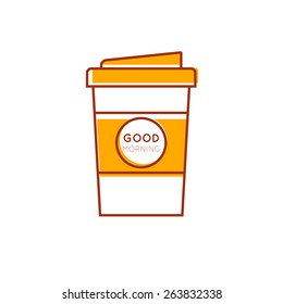 Outline take away coffee cup icon