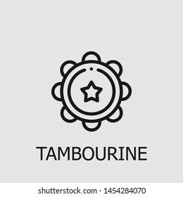 Outline tambourine vector icon. Tambourine illustration for web, mobile apps, design. Tambourine vector symbol.