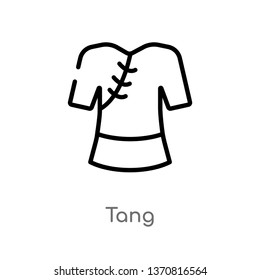 outline tang vector icon. isolated black simple line element illustration from asian concept. editable vector stroke tang icon on white background