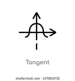 outline tangent vector icon. isolated black simple line element illustration from analytics concept. editable vector stroke tangent icon on white background