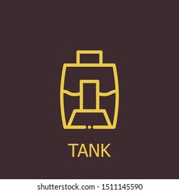 Outline tank vector icon. Tank illustration for web, mobile apps, design. Tank vector symbol.