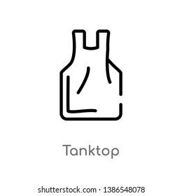 outline tanktop vector icon. isolated black simple line element illustration from clothes concept. editable vector stroke tanktop icon on white background