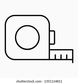 Outline tape measure vector icon