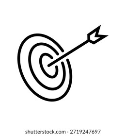 Ícone de destino do contorno ilustração do vetor de design de estilo plano isolado no plano de fundo branco