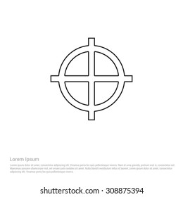 Outline target Icon, Vector Illustration, Flat pictogram icon
