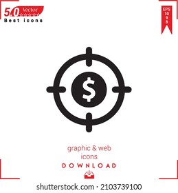 Outline target Icon. target icon vector isolated on white background. Graphic design, material-design, Best sellers 2022 icons, mobile application, UI UX design, EPS 10 format vector