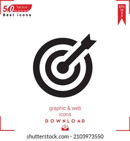 Icono de objetivo de esquema. vector de icono de destino aislado en fondo blanco. Diseño gráfico, diseño de material, iconos de Best sellers 2022, aplicación móvil, diseño de UI UX, vector de formato EPS 10