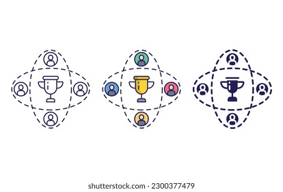 Outline Target outline and solid line and solid illustration icon