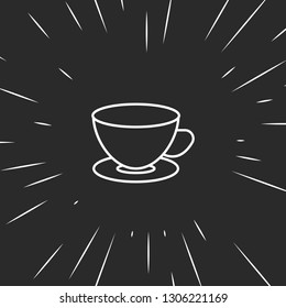 Outline tea cup icon illustration isolated vector sign symbol