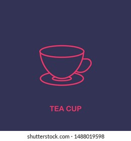 Outline tea cup icon.tea cup vector illustration. Symbol for web and mobile