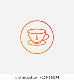 Outline tea cup icon.gradient illustration isolated vector sign symbol