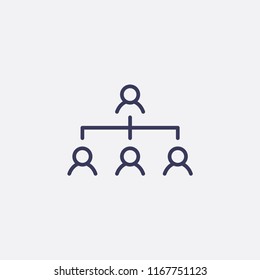 Outline team network  icon illustration,vector connect sign symbol