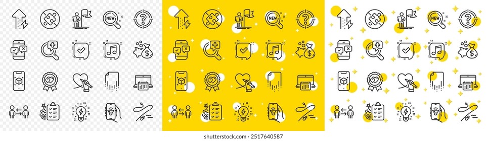 Outline Teamwork business, Headhunter and New products line icons pack for web with Inspiration, Energy growing, Loan line icon. Recovery file, Calendar, Diet menu pictogram icon. Vector