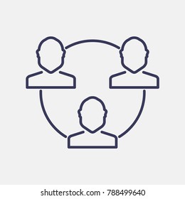 Outline teamwork icon illustration isolated vector sign symbol