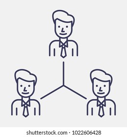 Outline teamwork icon illustration vector symbol
