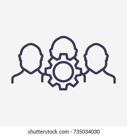 Outline teamwork icon illustration vector symbol