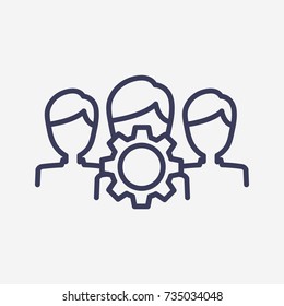 Outline teamwork icon illustration vector symbol