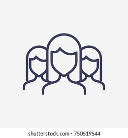 Outline teamwork  icon illustration vector symbol