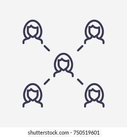Outline teamwork  icon illustration vector symbol