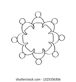 Outline of a teamwork. Vector illustration design