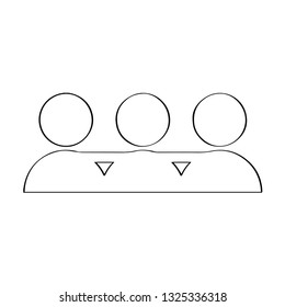 Outline of a teamwork. Vector illustration design