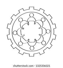 Outline of a teamwork. Vector illustration design
