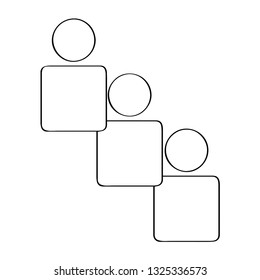 Outline of a teamwork. Vector illustration design