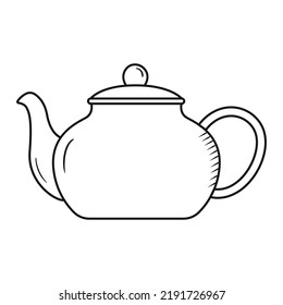 Vector Illustration Of Tea Kettle Chai On Blue Sticker
