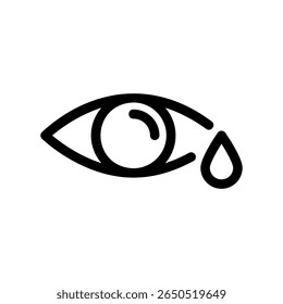 Outline of a tearing eye, representing conjunctivitis or irritation