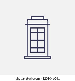 Outline telephone cabin icon illustration,vector sign symbol