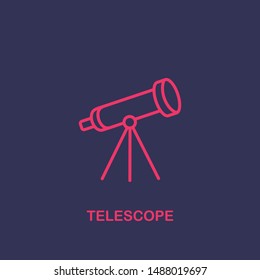 Outline telescope icon.telescope vector illustration. Symbol for web and mobile