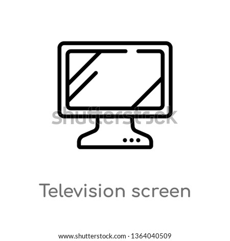 outline television screen off vector icon. isolated black simple line element illustration from music and media concept. editable vector stroke television screen off icon on white background
