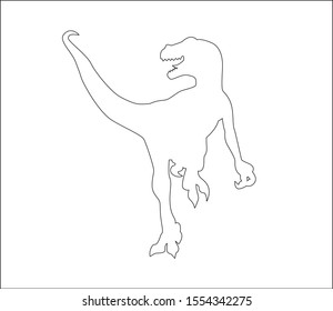 Outline (template) of the Velociraptor dinosaur prepared for the wood burning