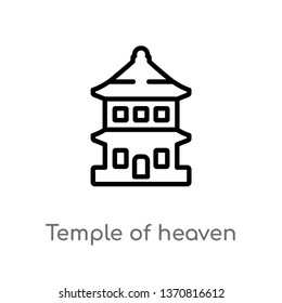 outline temple of heaven vector icon. isolated black simple line element illustration from asian concept. editable vector stroke temple of heaven icon on white background