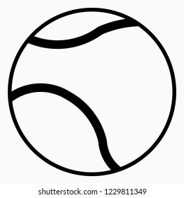 Outline Tennis Ball Vector Icon Stock Vector (royalty Free) 1229811349