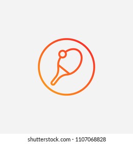 Outline tennis icon,gradient illustration,vector sport sign symbol