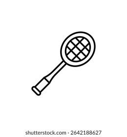Outline Of A Tennis Racket For Sporting Activities Or Vector Illustration