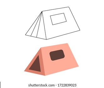 Outline tent. Colored flat tent