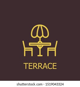 Outline terrace vector icon. Terrace illustration for web, mobile apps, design. Terrace vector symbol.
