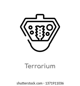 outline terrarium vector icon. isolated black simple line element illustration from animals concept. editable vector stroke terrarium icon on white background