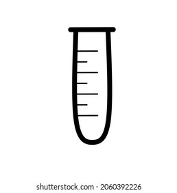 Outline Test tube vector icon isolated on white background.beaker tube icon vector