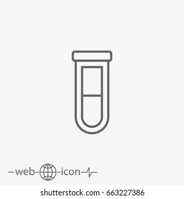 outline test tube vector icon