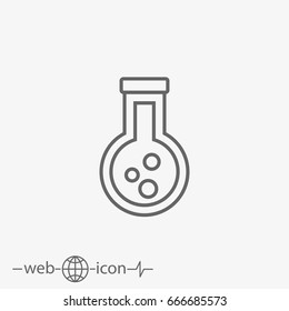outline test tube vector icon