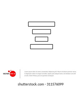 Outline Text Center Align Icon, Vector Illustration, Flat pictogram icon