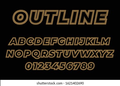 Outline text style effect Premium Vector